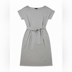 SHEIN Classic Gray Midi Dress with Belt